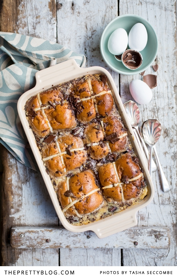 Hot cross bun pudding