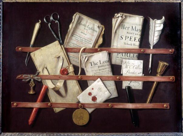 Edward Collier, Trompe l'oeil with Writing Materials 