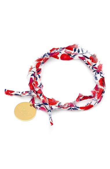 Floral Print Charm Necklace, $30