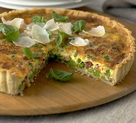 Basil, Pea and Prosciutto Tart