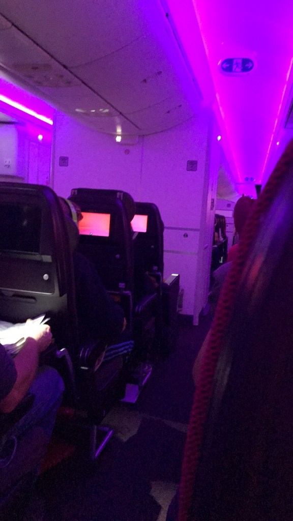 Purple lighted cabin